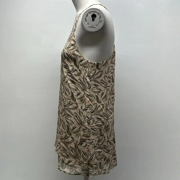 Theory Brylia Tank Top Blouse Sleeveless Shirt Pure Silk Leaf Ivory Size Small - Picture 5 of 9